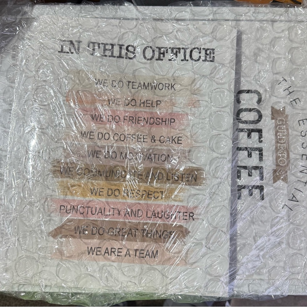 Inspirational Coffee Accessories Office Shelf Wall Decor, Coffee Signs 2 Pc Set
